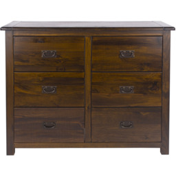 Core Products Boston 6 Drawer Wide Chest of Drawers - Brown - Wilko - thumbnail 3