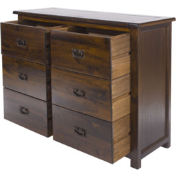 Core Products Boston 6 Drawer Wide Chest of Drawers - Brown - Wilko - thumbnail 6