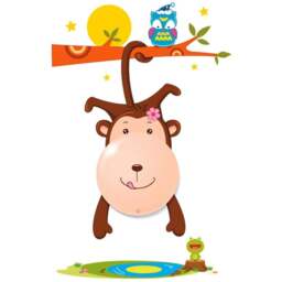 Milagro Monkey LED Children Lamp 230V - Size: 12 x 12 x 4cm - Brown - Wilko