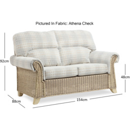 Desser Clifton 2 Seater Natural Rattan Check Fabric Sofa - Grey - Wilko - thumbnail 6
