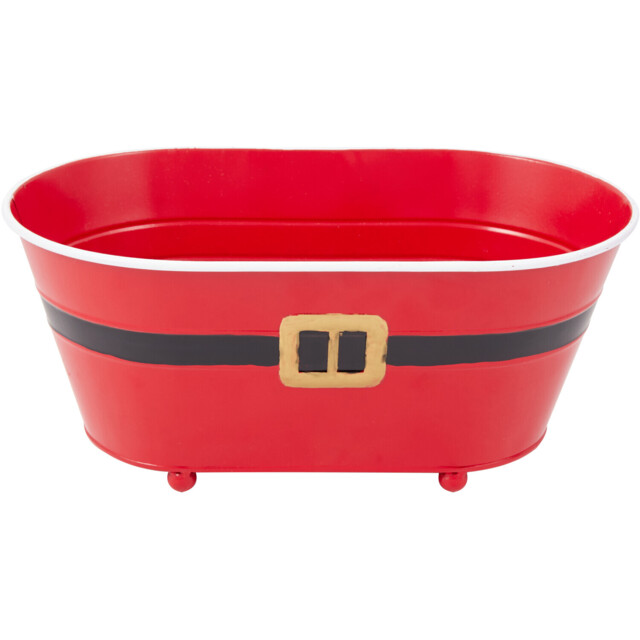Novelty Santa Metal Planter - Red - Wilko - image 1