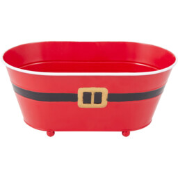 Novelty Santa Metal Planter - Red - Wilko