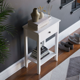 VIDA DESIGNS Windsor Single Drawer White Console Table - Size: 30 x 50 x 74cm - Wilko - thumbnail 7