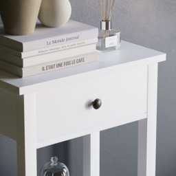 VIDA DESIGNS Windsor Single Drawer White Console Table - Size: 30 x 50 x 74cm - Wilko - thumbnail 4