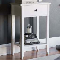 VIDA DESIGNS Windsor Single Drawer White Console Table - Size: 30 x 50 x 74cm - Wilko