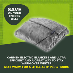 Carmen Grey Fleece Heated Wearable Blanket 183 x 155cm - Size: 1 x 183 x 155cm - SILVER - Wilko - thumbnail 5