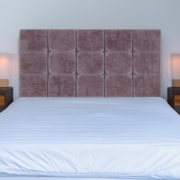 Bedmaster Small Double Mauve Naples Velvet Pearl Squared Headboard - Brown - Wilko - thumbnail 1