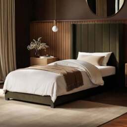 Flair Tiggy Single Khaki Velvet Ottoman Bed - Green - Wilko - thumbnail 1