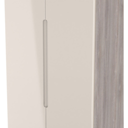 Crowndale Milan 2 Door 2 Drawer Kashmir Gloss and Grey Oak Tall Wardrobe Ready Assembled - Kashmir Gloss & Grey Oak - Wilko - thumbnail 5