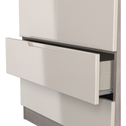 Crowndale Milan 2 Door 2 Drawer Kashmir Gloss and Grey Oak Tall Wardrobe Ready Assembled - Kashmir Gloss & Grey Oak - Wilko - thumbnail 7