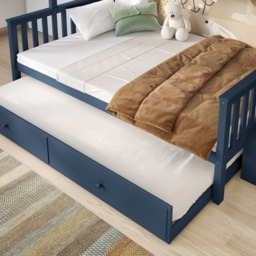 Flair Tag Navy Triple Staircase Bunk Bed with Trundle - Size: Single - Blue - Wilko - thumbnail 3