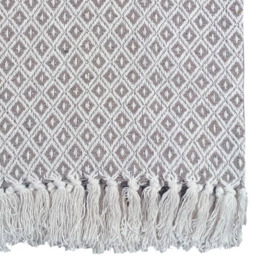 Rapport Home Natural Eden Recycled Cotton Geometric Throw 228 x 254cm - Size: 12 x 254 x 228cm - Cream - Wilko - thumbnail 4