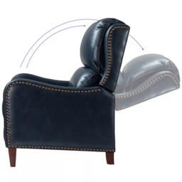 Furniture One Black Leather Pushback Recliner Chair - Size: Single - Wilko - thumbnail 3