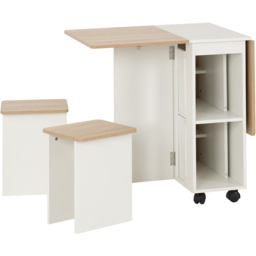 Seconique Seymore 4 Seater Stowaway Dining Set White and Oak Effect - Wilko - thumbnail 4