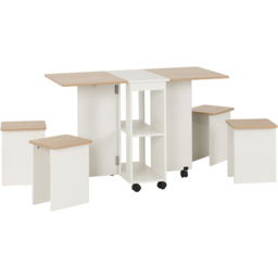 Seconique Seymore 4 Seater Stowaway Dining Set White and Oak Effect - Wilko - thumbnail 3
