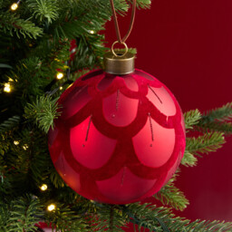 Flocked Pattern Bauble - Sleigh Bells Ring - Wilko - thumbnail 4