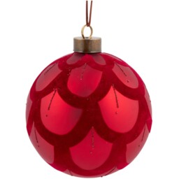 Flocked Pattern Bauble - Sleigh Bells Ring - Wilko - thumbnail 3
