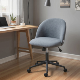 Portland Grey Teddy Fleece Height Adjustable Swivel Office Chair - Size: 84.5 x 52 x 59cm - Charcoal grey - Wilko - thumbnail 5