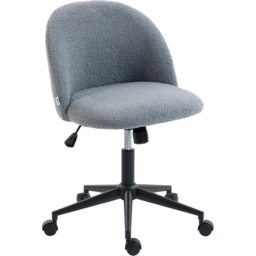 Portland Grey Teddy Fleece Height Adjustable Swivel Office Chair - Size: 84.5 x 52 x 59cm - Charcoal grey - Wilko - thumbnail 3