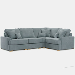 Alba City 5 Seater Fine Blue Fabric Left Hand Corner Sofa - Grey - Wilko - thumbnail 3