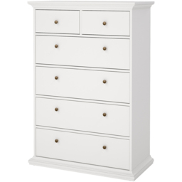 Florence Paris 6 Drawer White Chest of Drawers - Wilko - thumbnail 4