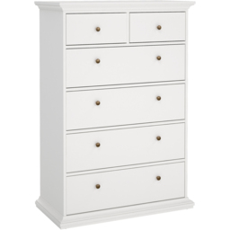 Florence Paris 6 Drawer White Chest of Drawers - Wilko - thumbnail 3