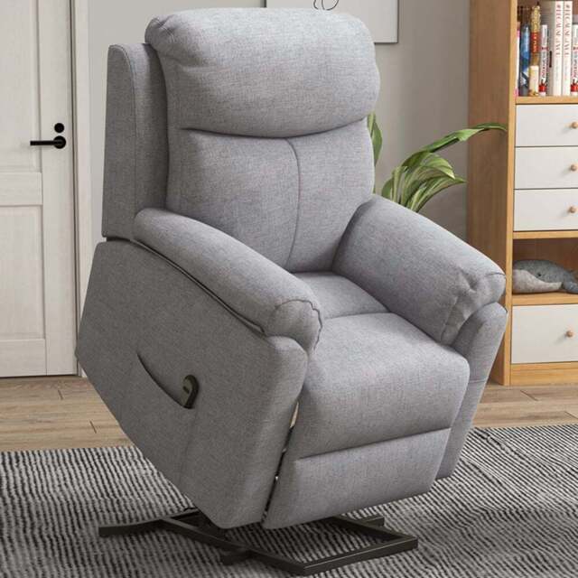 Portland Grey Linen Power Lift Electric Recliner Chair - Size: Single - Wilko - image 1