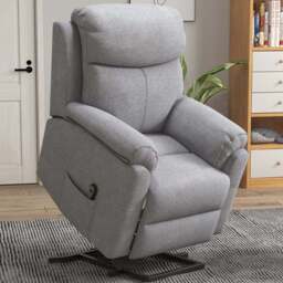 Portland Grey Linen Power Lift Electric Recliner Chair - Size: Single - Wilko