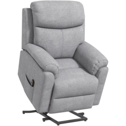 Portland Grey Linen Power Lift Electric Recliner Chair - Size: Single - Wilko - thumbnail 3