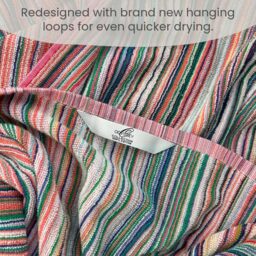 Allure Bath Fashions Remnant Yarn Recycled Cotton Striped Hand Towel 2 Pack - Size: 50 x 85cm - Multi - Wilko - thumbnail 5