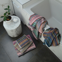 Allure Bath Fashions Remnant Yarn Recycled Cotton Striped Hand Towel 2 Pack - Size: 50 x 85cm - Multi - Wilko - thumbnail 3