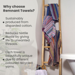 Allure Bath Fashions Remnant Yarn Recycled Cotton Striped Hand Towel 2 Pack - Size: 50 x 85cm - Multi - Wilko - thumbnail 4