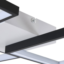 Living and Home Black 3 Square LED Ceiling Light with Remote - Size: 6 x 55 x 55cm - Black + White - Wilko - thumbnail 5