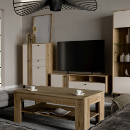 Florence Grafton Single Shelf Oak Coffee Table - Size: 45.5 x 110 x 60cm - Brown - Furniture To Go - Wilko - thumbnail 5