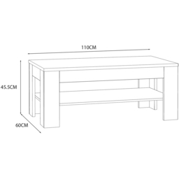 Florence Grafton Single Shelf Oak Coffee Table - Size: 45.5 x 110 x 60cm - Brown - Furniture To Go - Wilko - thumbnail 6