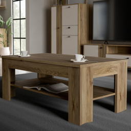 Florence Grafton Single Shelf Oak Coffee Table - Size: 45.5 x 110 x 60cm - Brown - Furniture To Go - Wilko