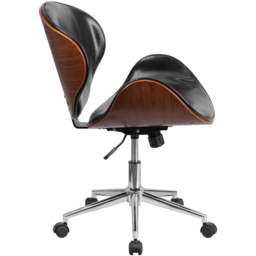 FWStyle Black and Walnut Faux Leather Armless Office Chair - Size: 97.79 x 66.04 x 65.41cm - Wilko - thumbnail 5