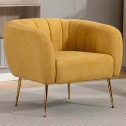 Artemis Home Stanton Yellow Fabric Shell Accent Chair - Size: Single - Wilko - thumbnail 1