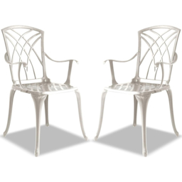 Centurion Oshowa Set of 2 White Garden Bistro Chairs with Armrests - Size: 89 x 49.5 x 47cm - Wilko - thumbnail 7