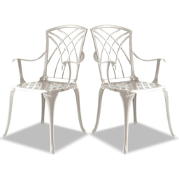 Centurion Oshowa Set of 2 White Garden Bistro Chairs with Armrests - Size: 89 x 49.5 x 47cm - Wilko - thumbnail 4
