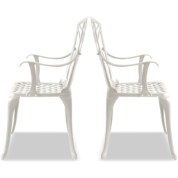 Centurion Oshowa Set of 2 White Garden Bistro Chairs with Armrests - Size: 89 x 49.5 x 47cm - Wilko - thumbnail 5