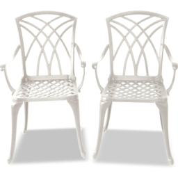Centurion Oshowa Set of 2 White Garden Bistro Chairs with Armrests - Size: 89 x 49.5 x 47cm - Wilko - thumbnail 3