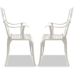 Centurion Oshowa Set of 2 White Garden Bistro Chairs with Armrests - Size: 89 x 49.5 x 47cm - Wilko - thumbnail 6