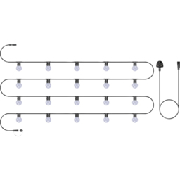 Eagle Connect Festoon 20 Cool White Opaque Lamps LED String Light 10m - Size: 51 x 40 x 9cm - BLACK - Wilko - thumbnail 3