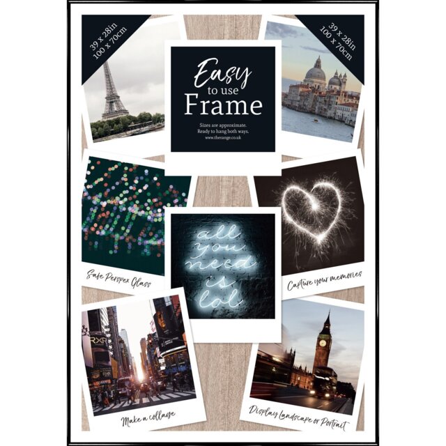 Easy Poster Frame - Black/39x28in - Size: 39 x 28 Inch - Wilko - image 1