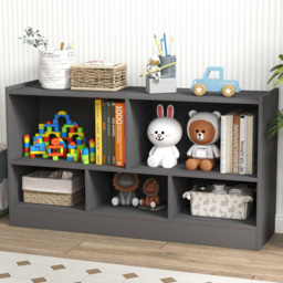 Costway 5 Cube Kids Grey Wooden Bookcase - Size: 5 Shelf - Wilko