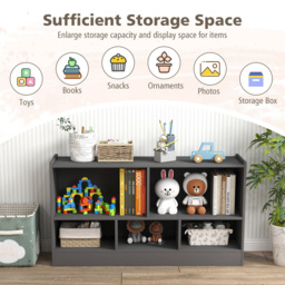 Costway 5 Cube Kids Grey Wooden Bookcase - Size: 5 Shelf - Wilko - thumbnail 6