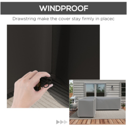 Outsunny Black 420D Oxford L Shaped Rattan Furniture Cover 79 x 74 x 250cm - Size: 35 x 32 x 9cm - Wilko - thumbnail 7