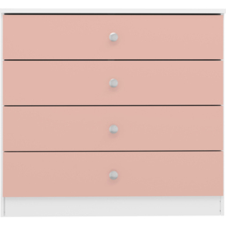 Seconique Denver 4 Drawer White and Pink Gloss Storage Chest - White/Pink Gloss - Wilko - thumbnail 4