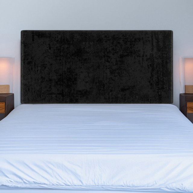Bedmaster Single Black Naples Velvet Valencia Plain Headboard - Wilko - image 1